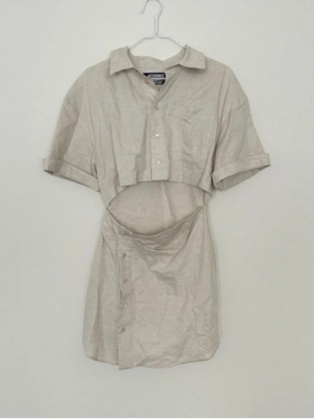 NWT Jacquemus La Robe Arles Linen Mini Dress Beige - Picture 4 of 8